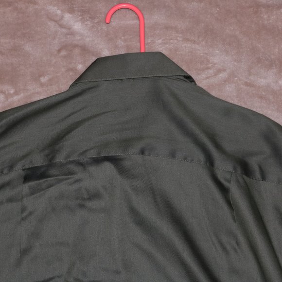 Geoffrey Beene Sateen Button Up Dress Shirt - Long Sleeve Wrinkle Free - Picture 11 of 13